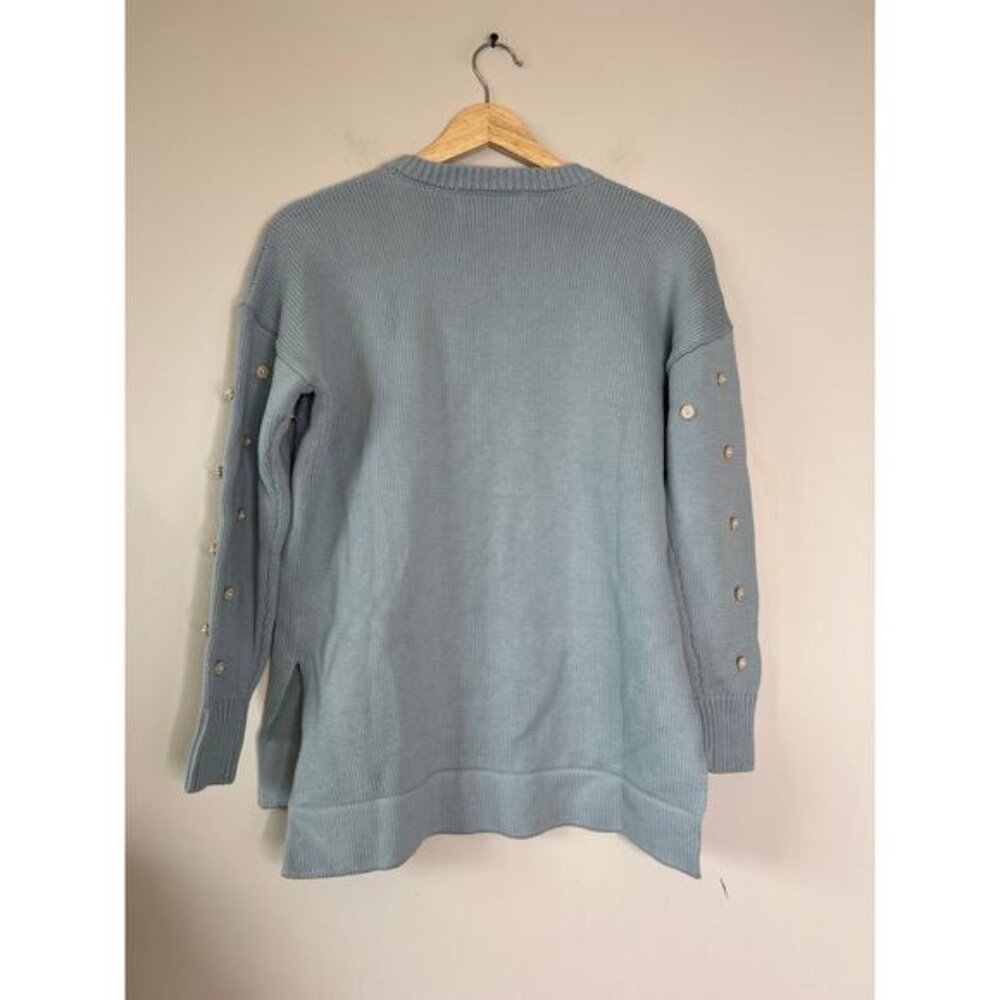NEW Mestiza New York  Dolcetto Cadiz Pearl Crochet Ribbed Sweater Blue Size: XS - Picture 6 of 7